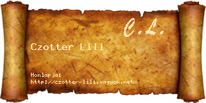 Czotter Lili névjegykártya